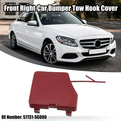 Harfington Front Right Car Bumper Tow Hook Cover Fit for Subaru Forester 2015-2018 57731-SG000 - Pack of 1 Red