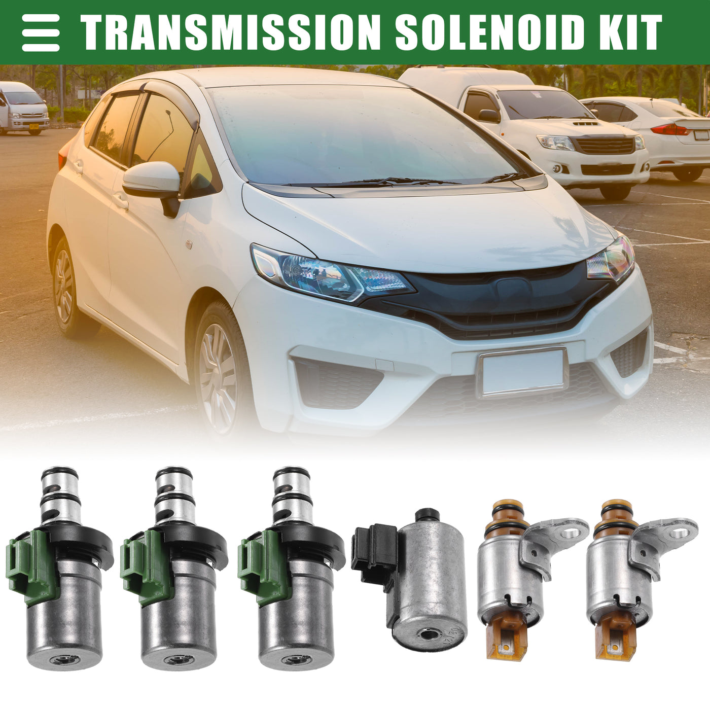 Motoforti Transmission Solenoids, for Ford Focus, Metal, NO.XS4Z7H148AA, Titanium Tone, 6 Pcs