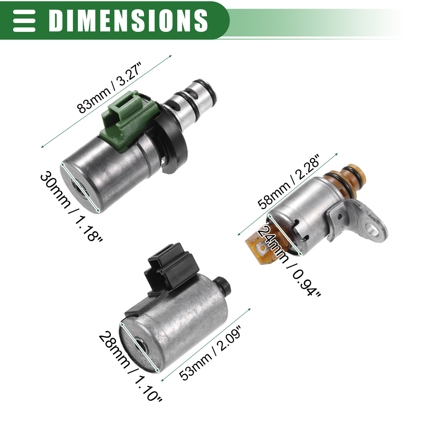 Motoforti Transmission Solenoids, for Ford Focus, Metal, NO.XS4Z7H148AA, Titanium Tone, 6 Pcs