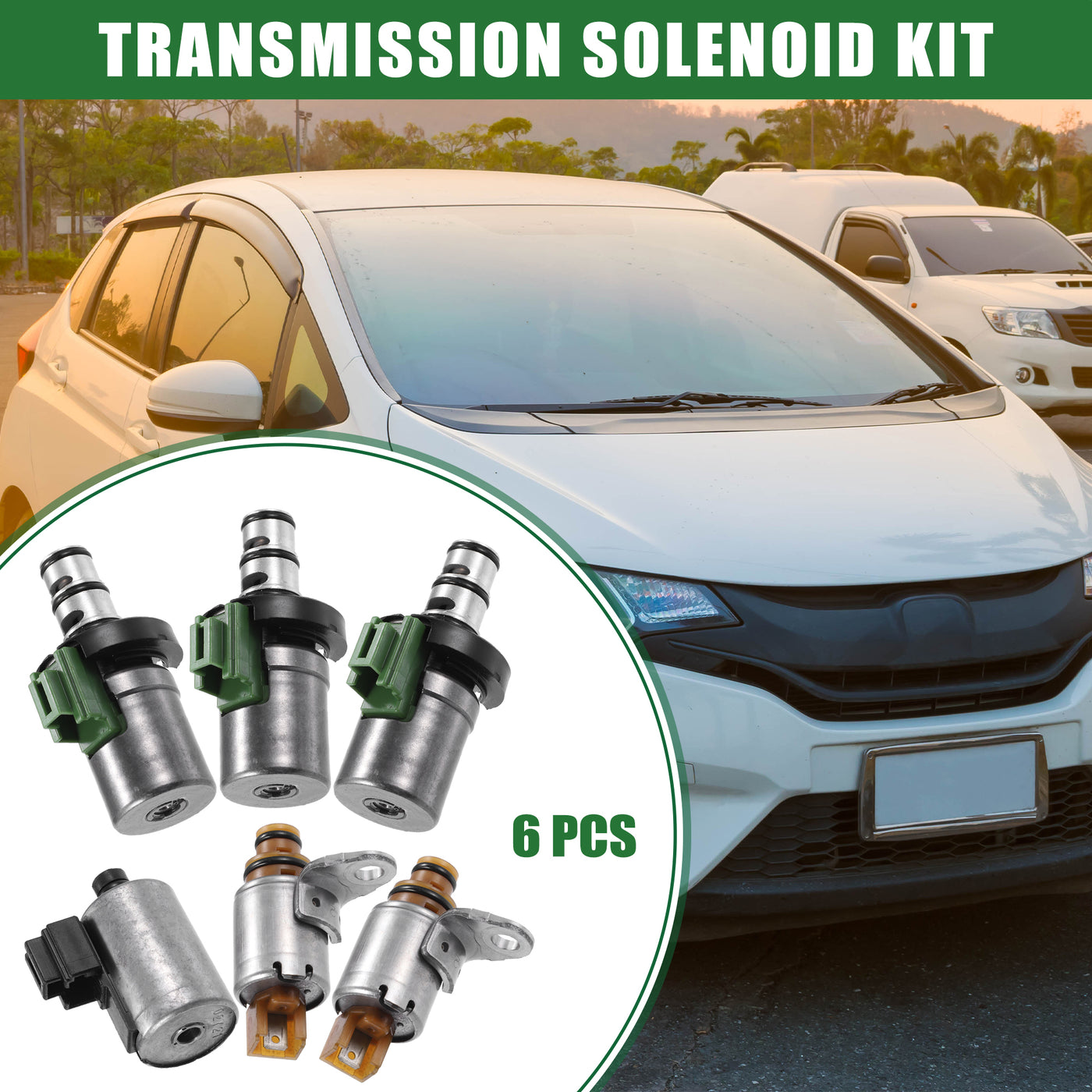 Motoforti Transmission Solenoids, for Ford Focus, Metal, NO.XS4Z7H148AA, Titanium Tone, 6 Pcs