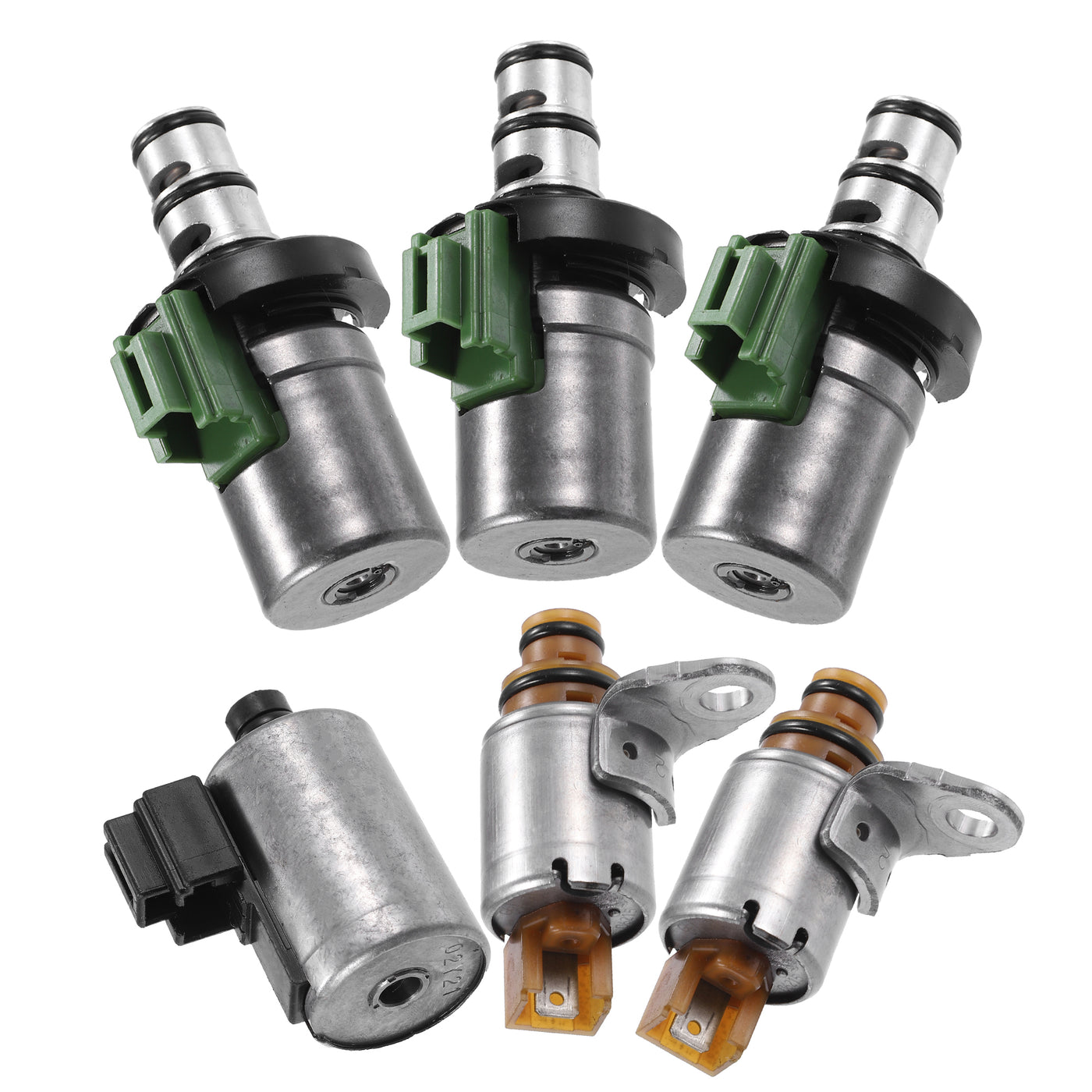 Motoforti Transmission Solenoids, for Ford Focus, Metal, NO.XS4Z7H148AA, Titanium Tone, 6 Pcs