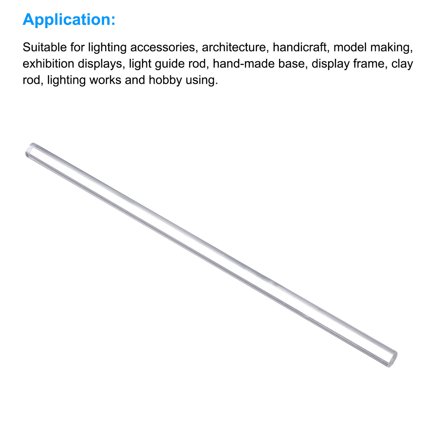 Harfington Acrylic Round Rod,10mm Diameter 10-inch Length,Clear,Solid Plastic PMMA Bar Stick Acrylic Dowel Rods for DIY Crafts Lighting Fixture Handicraft 24pcs