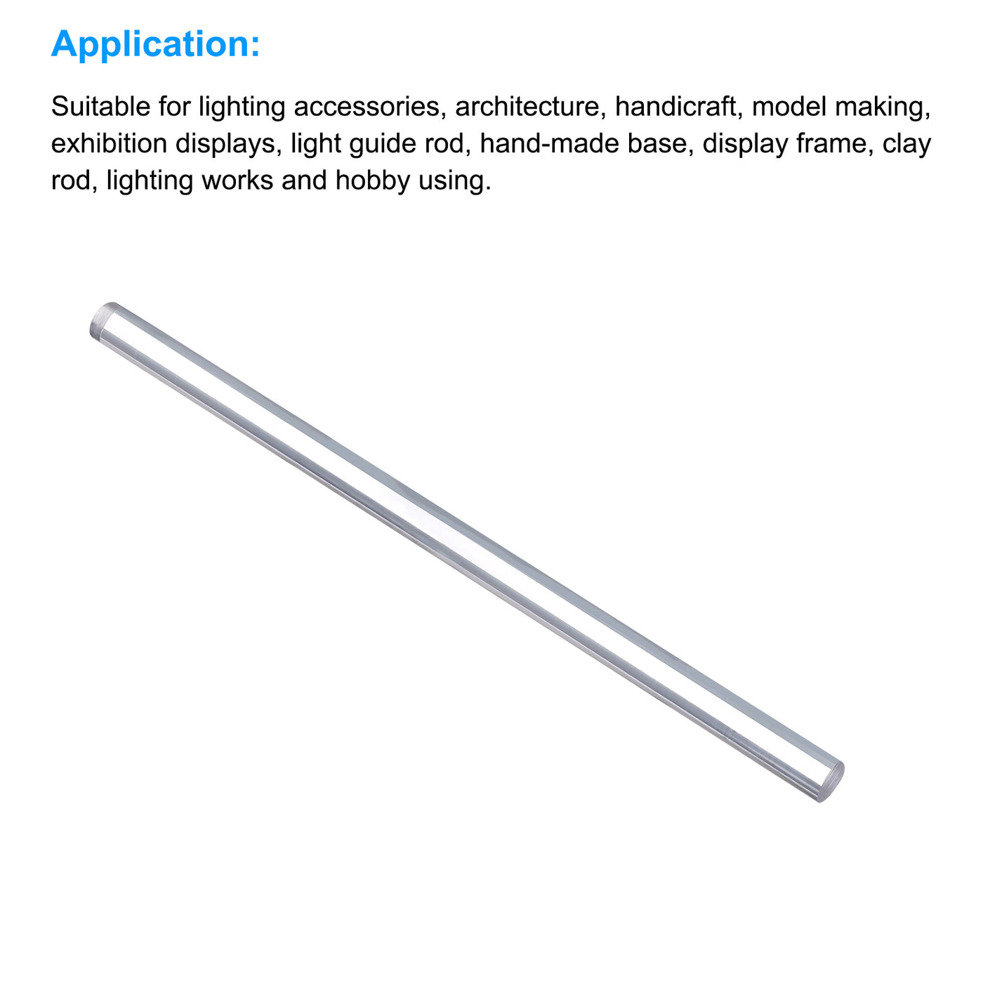 Harfington Acrylic Round Rod,19mm Diameter 24-inch Length,Clear,Solid Plastic PMMA Bar Stick Acrylic Dowel Rods for DIY Crafts Lighting Fixture Handicraft