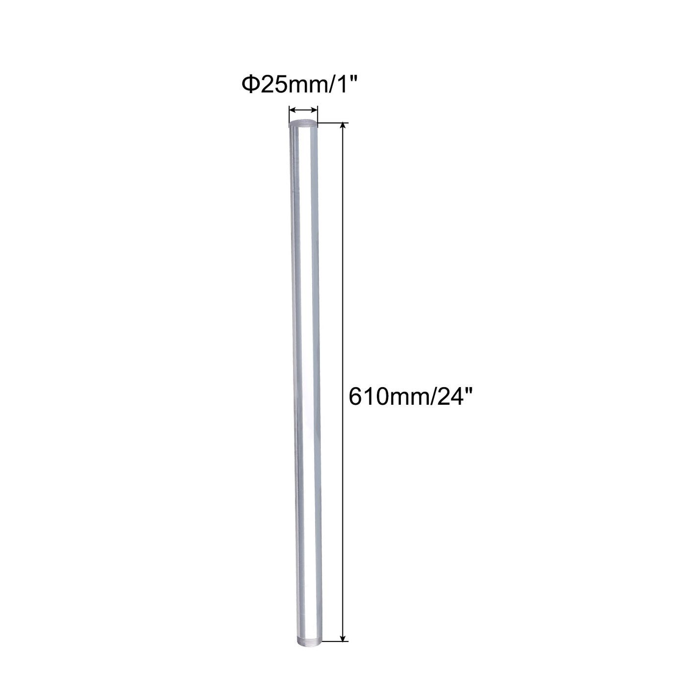 Harfington Acrylic Round Rod,25mm Diameter 24-inch Length,Clear,Solid Plastic PMMA Bar Stick Acrylic Dowel Rods for DIY Crafts Lighting Fixture Handicraft