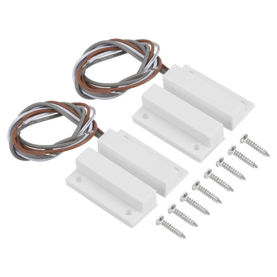 Harfington Magnetic Reed Switch, 2 Sets NO NC Wired Door Window Contacts