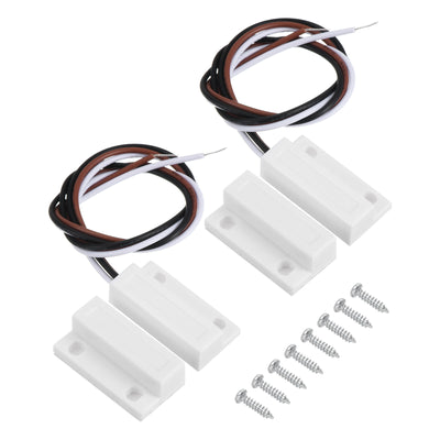 Harfington Magnetic Reed Switch, 2 Sets NO NC Wired Door Window Contact Switch