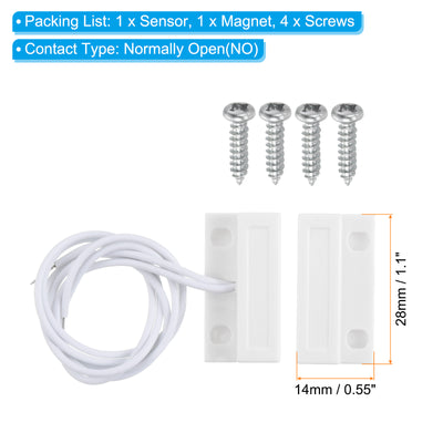 Harfington Magnetic Reed Switch, 1 Set NO Wired Garage Door Window Contact Switch