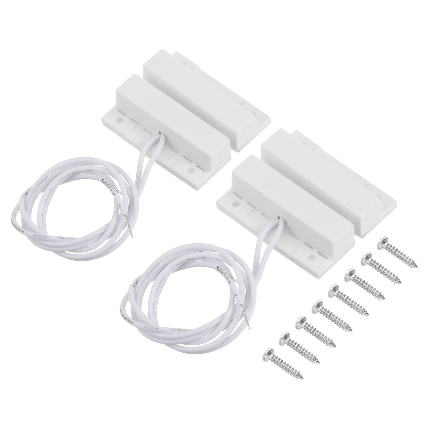 Harfington Magnetic Reed Switch, 2 Sets NO Wired Garage Door Window Contacts