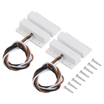 Harfington Magnetic Reed Switch, 2 Sets NO NC Wired Garage Door Window Contacts