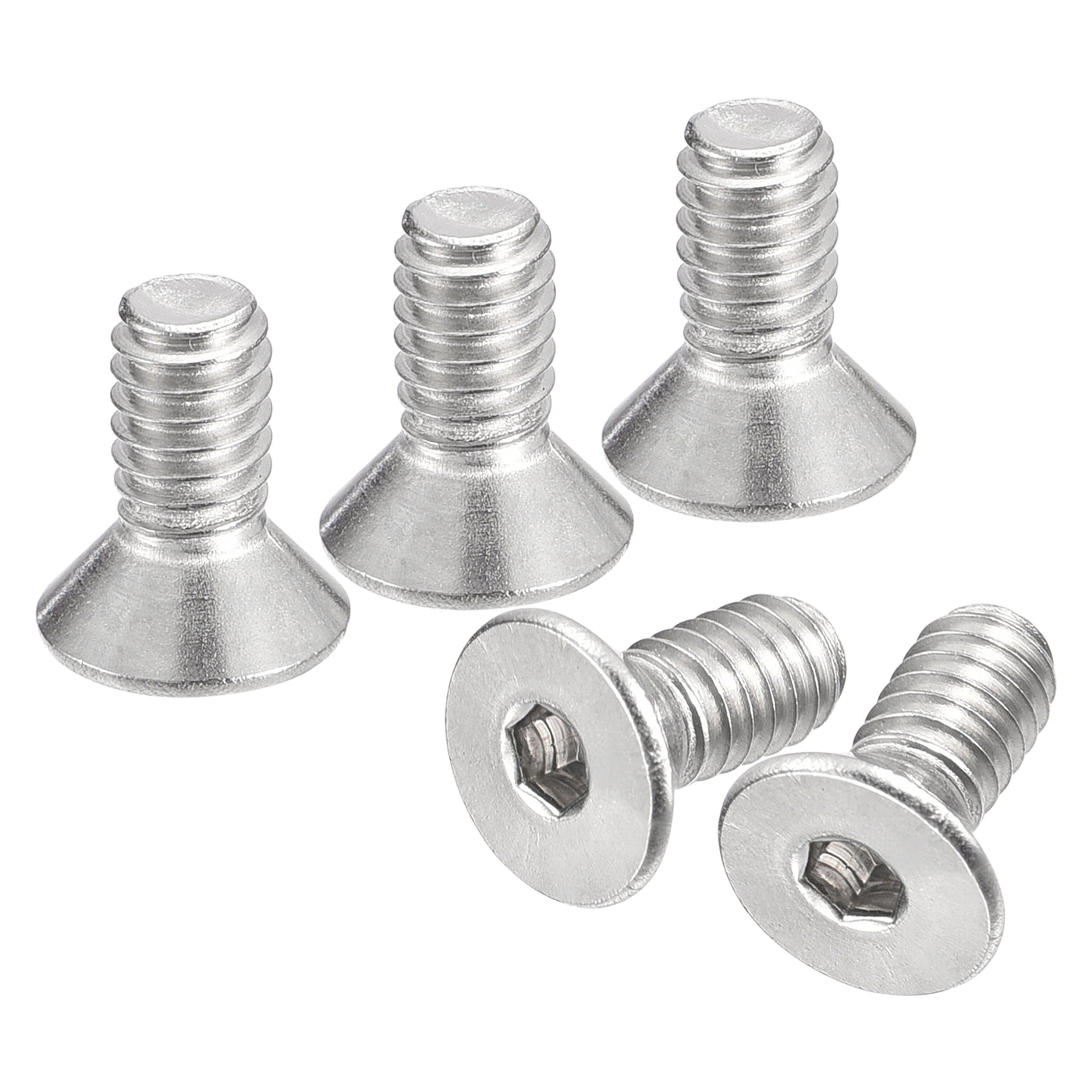 uxcell Uxcell #8-32x3/8" Flat Head Socket Cap Screws, 304 Stainless Steel Fasteners 50Pcs