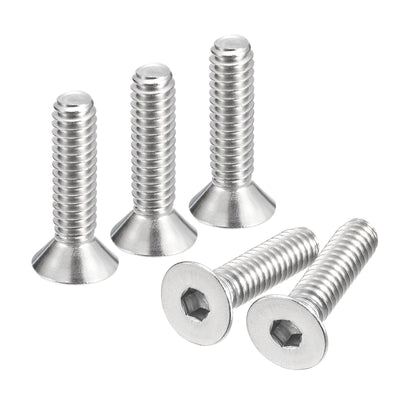 uxcell Uxcell 1/4-20x1" Flat Head Socket Cap Screws, 304 Stainless Steel Fasteners 50Pcs