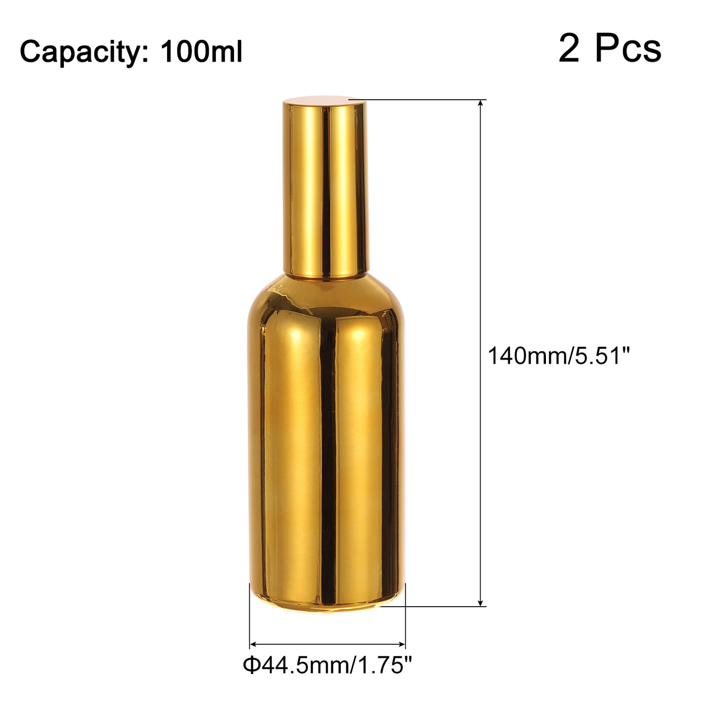 uxcell Uxcell Cocktail Sprayer, 2pcs 100ml Glass Martini Vermouth Spray, Gold Tone