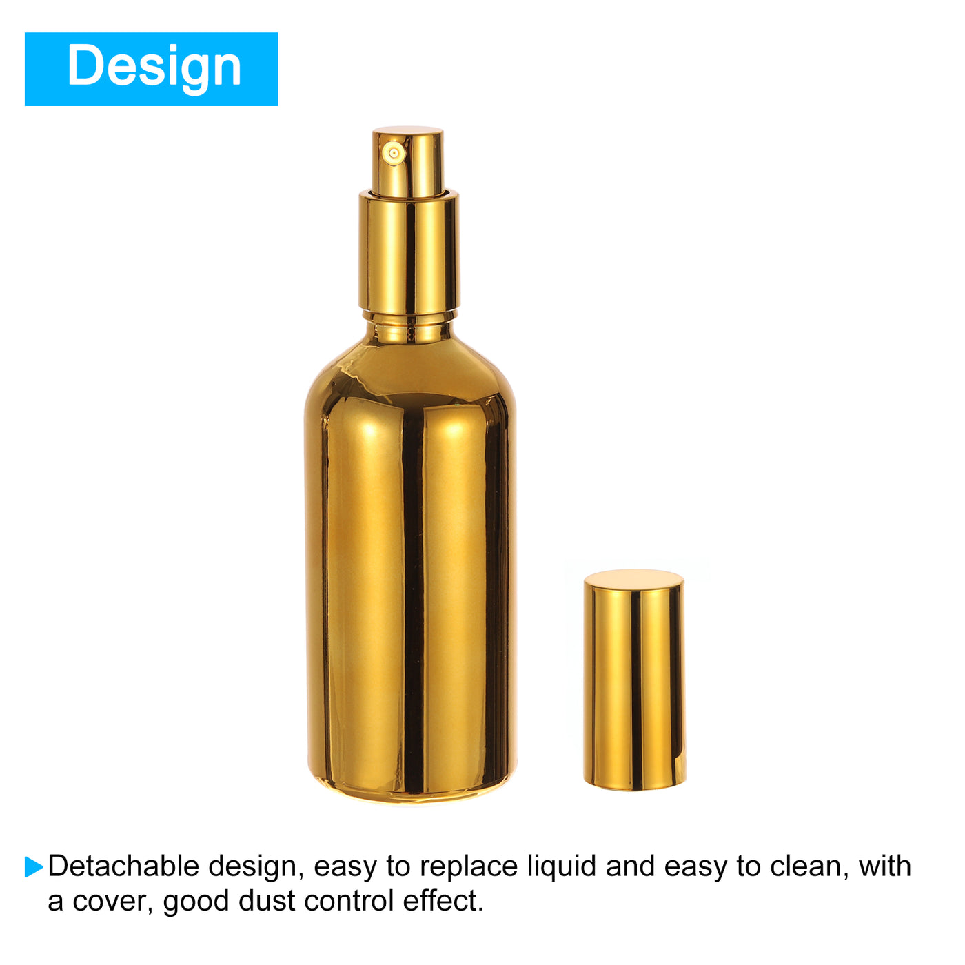 uxcell Uxcell Cocktail Sprayer, 2pcs 100ml Glass Martini Vermouth Spray, Gold Tone