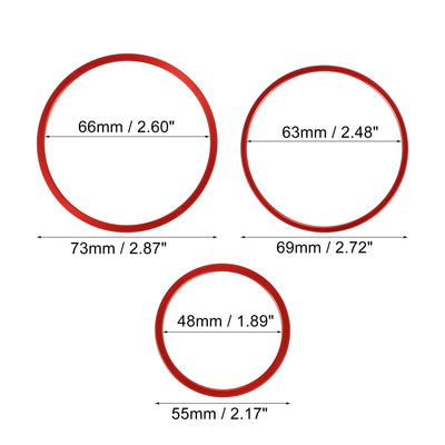 Harfington 7Stk Klimaanlagen Äußere Belüftung Ringe für Mercedes Benz W205 Rot