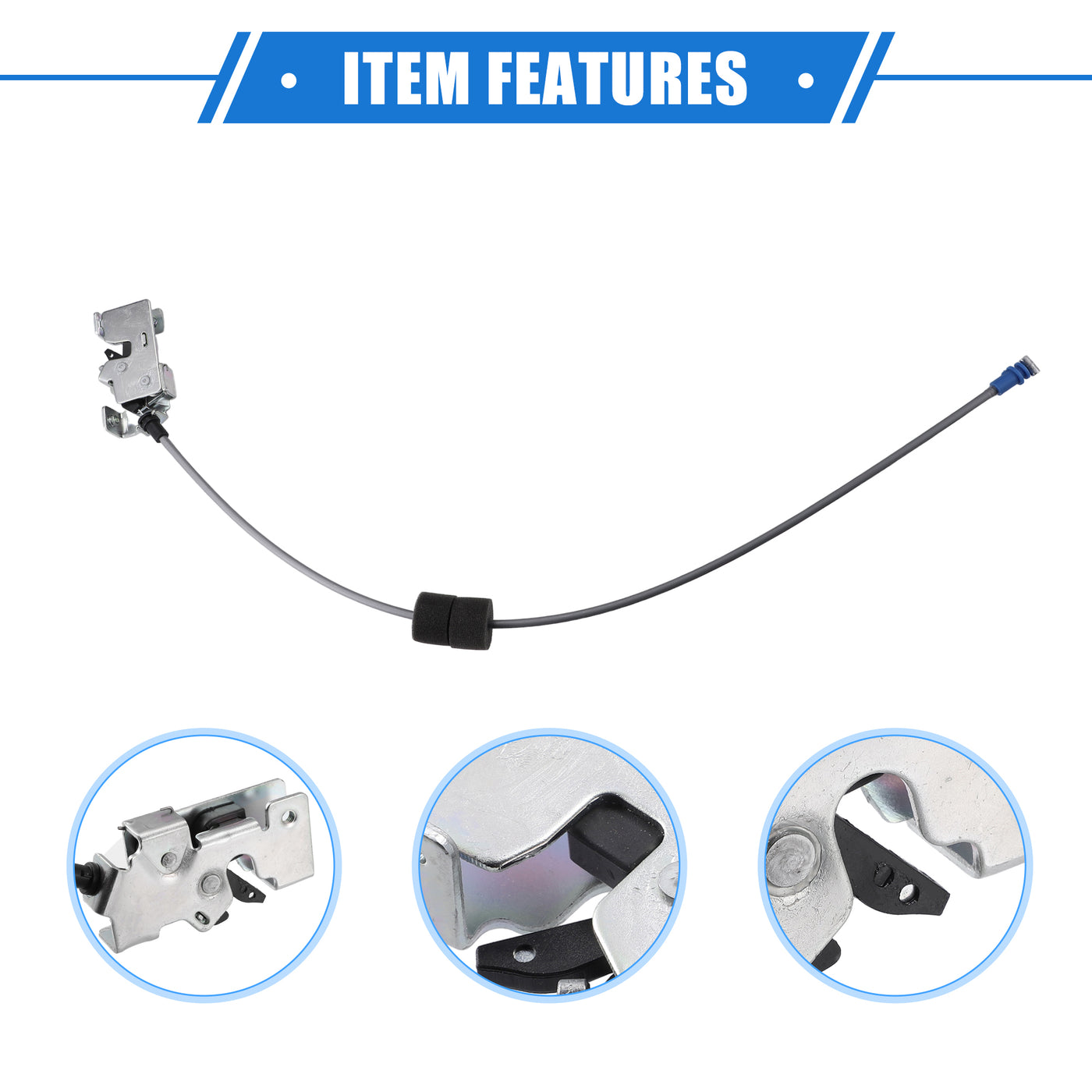 VekAuto Door Latch Lock Cable Compatible for Ford TRANSIT MK6 2000-2006, Durable Metal Silver Tone Rear Left Door