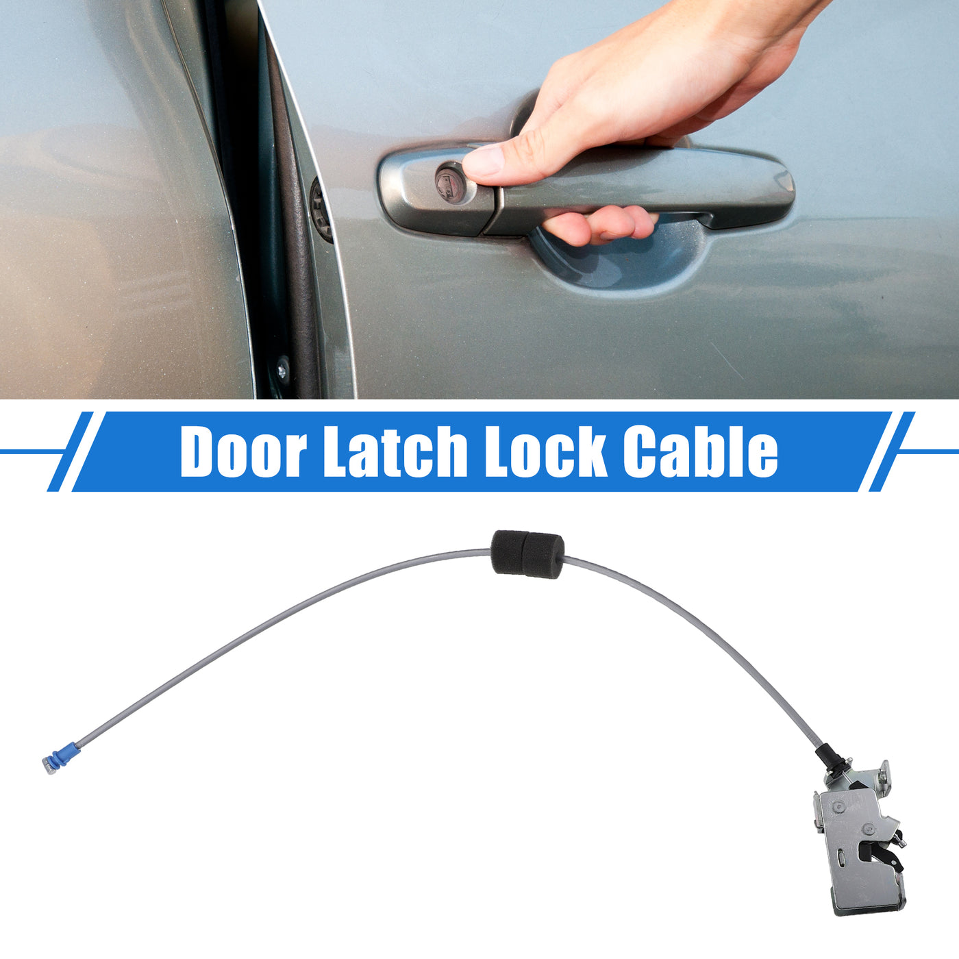 VekAuto Door Latch Lock Cable Compatible for Ford TRANSIT MK6 2000-2006, Durable Metal Silver Tone Rear Left Door