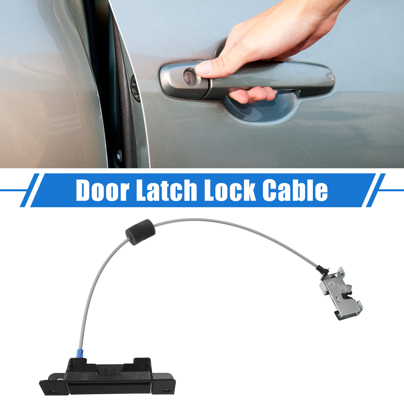 VekAuto Door Latch Lock Cable Kit Compatible for Ford TRANSIT 2.0 2000-2006, Durable Metal Silver Tone Rear Left Door with Handle