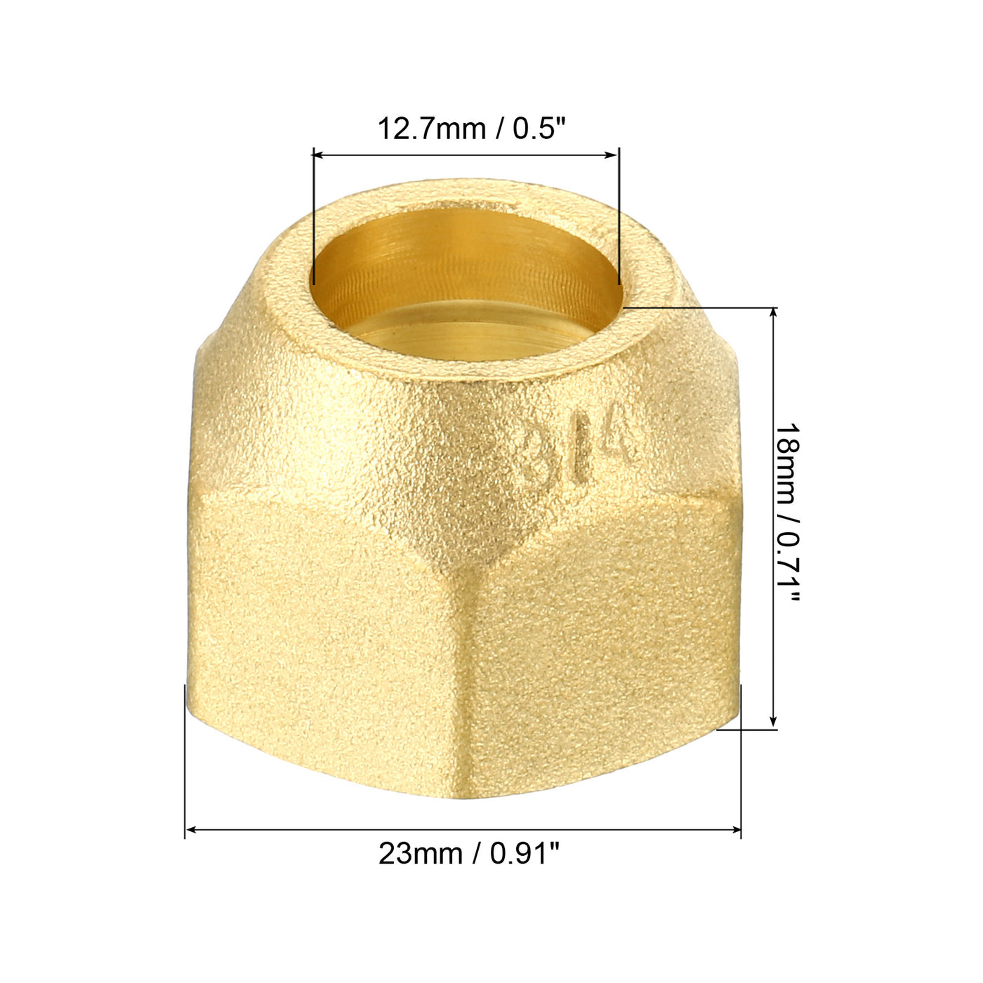 Harfington 1/2 SAE Gewinde Messing Leuchtkugel 4 Pack 45 Grad Bördelung Rohranschluss Muttern Hydraulik Schlauch Verschraubung für Klimaanlage Wasser Gas Leitung Matte Oberfläche