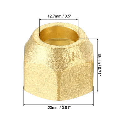 Harfington 1/2 SAE Gewinde Messing Leuchtkugel 4 Pack 45 Grad Bördelung Rohranschluss Muttern Hydraulik Schlauch Verschraubung für Klimaanlage Wasser Gas Leitung Matte Oberfläche