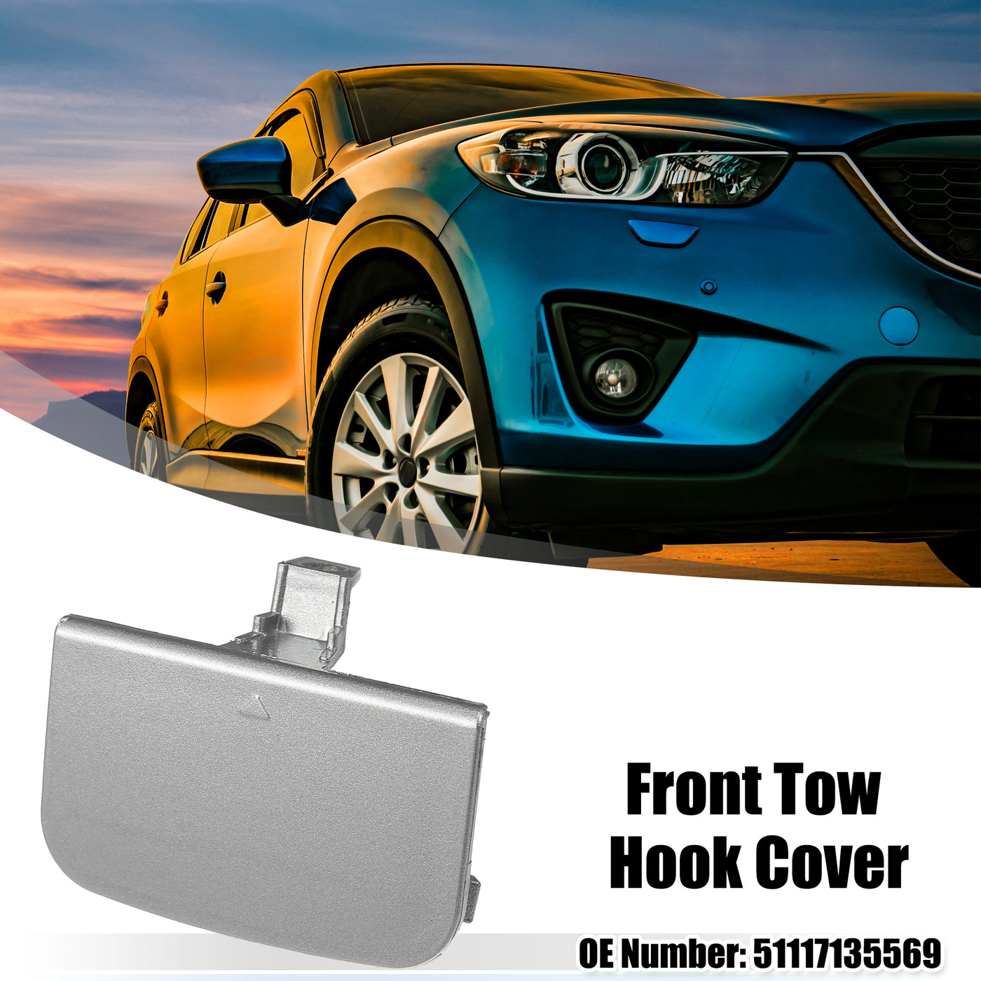 ACROPIX Front Bumper Tow Hook Cover Car Towing Hook Eye Hole Cover Fit for BMW 7Series 750Li 760i - Pack of 1 Gray