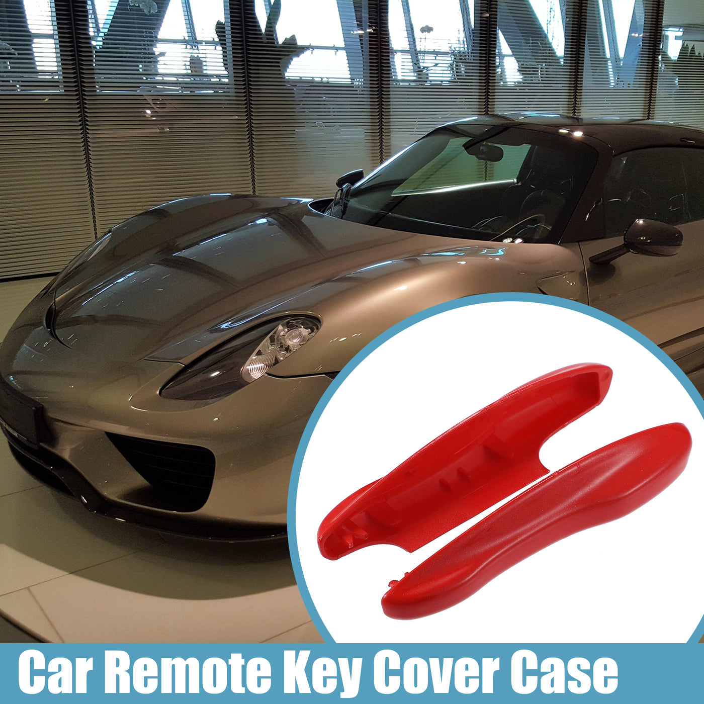 ACROPIX Car Remote Key Cover Case Fit for Porsche Cayenne 911 - Pack of 2 Red