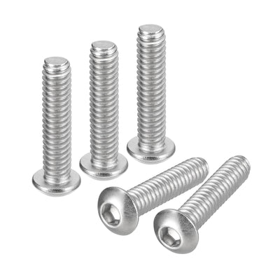 uxcell Uxcell 1/4-20x1-1/8" Button Head Socket Cap Screws, 20pcs 304 Stainless Steel Screws