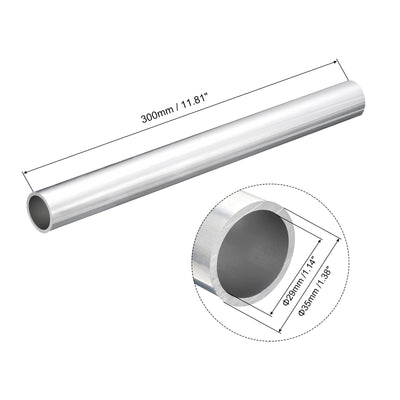 Harfington Uxcell 35mm OD 29mm Inner Dia 300mm Length 6063 Aluminum Tube for Industry DIY