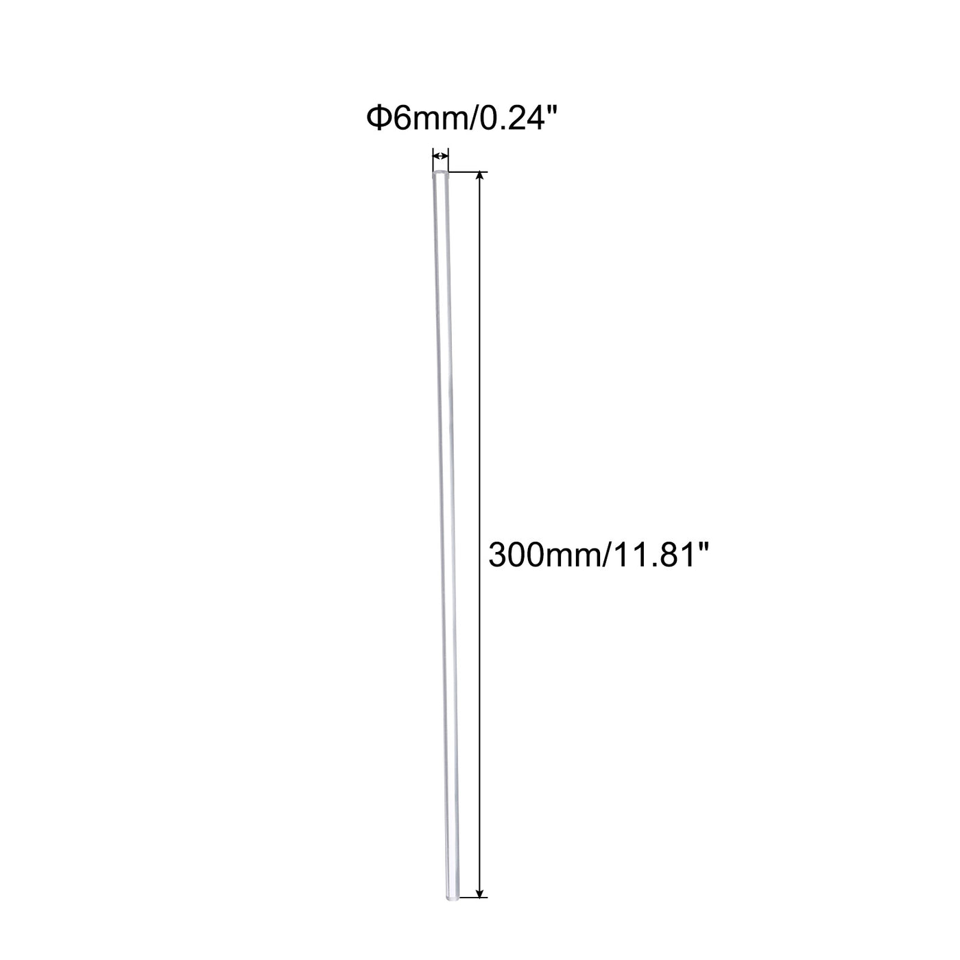 Harfington Acrylic Round Rod,6mm Diameter 12-inch Length,Clear,Solid Plastic PMMA Bar Stick Acrylic Dowel Rods for DIY Crafts Lighting Fixture Handicraft 12pcs