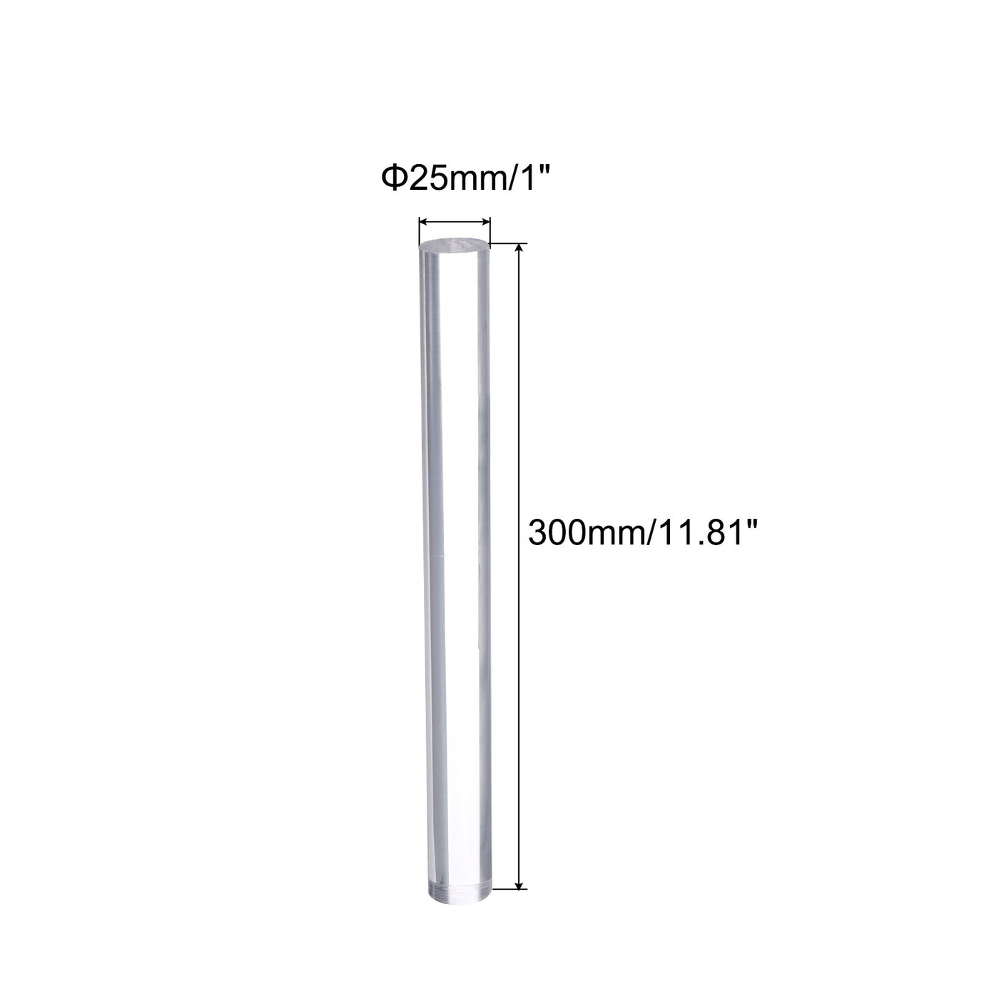 Harfington Acrylic Round Rod,25mm Diameter 10-inch Length,Clear,Solid Plastic PMMA Bar Stick Acrylic Dowel Rods for DIY Crafts Lighting Fixture Handicraft 3pcs