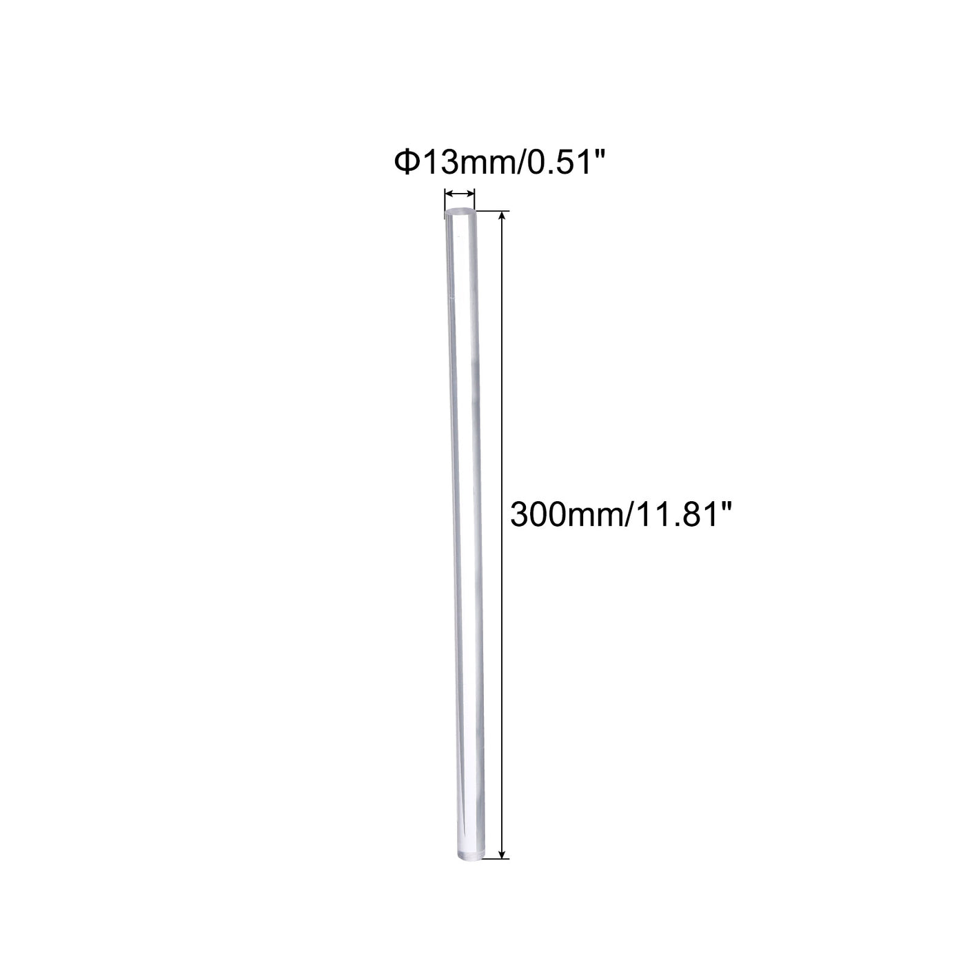 Harfington Acrylic Round Rod,13mm Diameter 12-inch Length,Clear,Solid Plastic PMMA Bar Stick Acrylic Dowel Rods for DIY Crafts Lighting Fixture Handicraft 12pcs