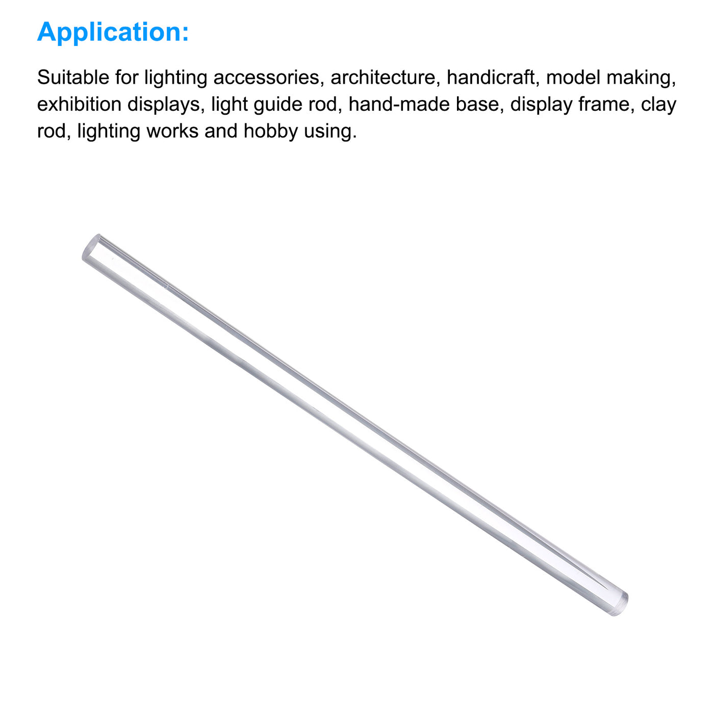 Harfington Acrylic Round Rod,13mm Diameter 12-inch Length,Clear,Solid Plastic PMMA Bar Stick Acrylic Dowel Rods for DIY Crafts Lighting Fixture Handicraft 12pcs