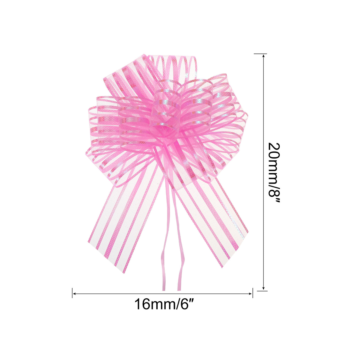 Harfington 5pcs 6 Inch Organza Large Pull Bow Gift Wrapping Bows Ribbon Chiffon Yarn Pink for Wedding Baskets Presents Christmas Valentine's Day