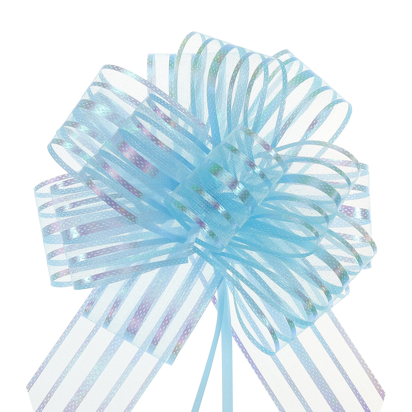 Harfington 15pcs 6 Inch Organza Large Pull Bow Gift Wrapping Bows Ribbon Chiffon Yarn Light Blue for Wedding Baskets Presents Christmas Valentine's Day