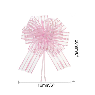 Harfington 5pcs 6 Inch Organza Large Pull Bow Gift Wrapping Bows Ribbon Chiffon Yarn Light Pink for Wedding Baskets Presents Christmas Valentine's Day