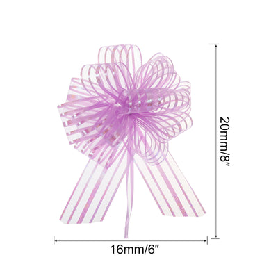 Harfington 5pcs 6 Inch Organza Large Pull Bow Gift Wrapping Bows Ribbon Chiffon Yarn Light Purple for Wedding Baskets Presents Christmas Valentine's Day