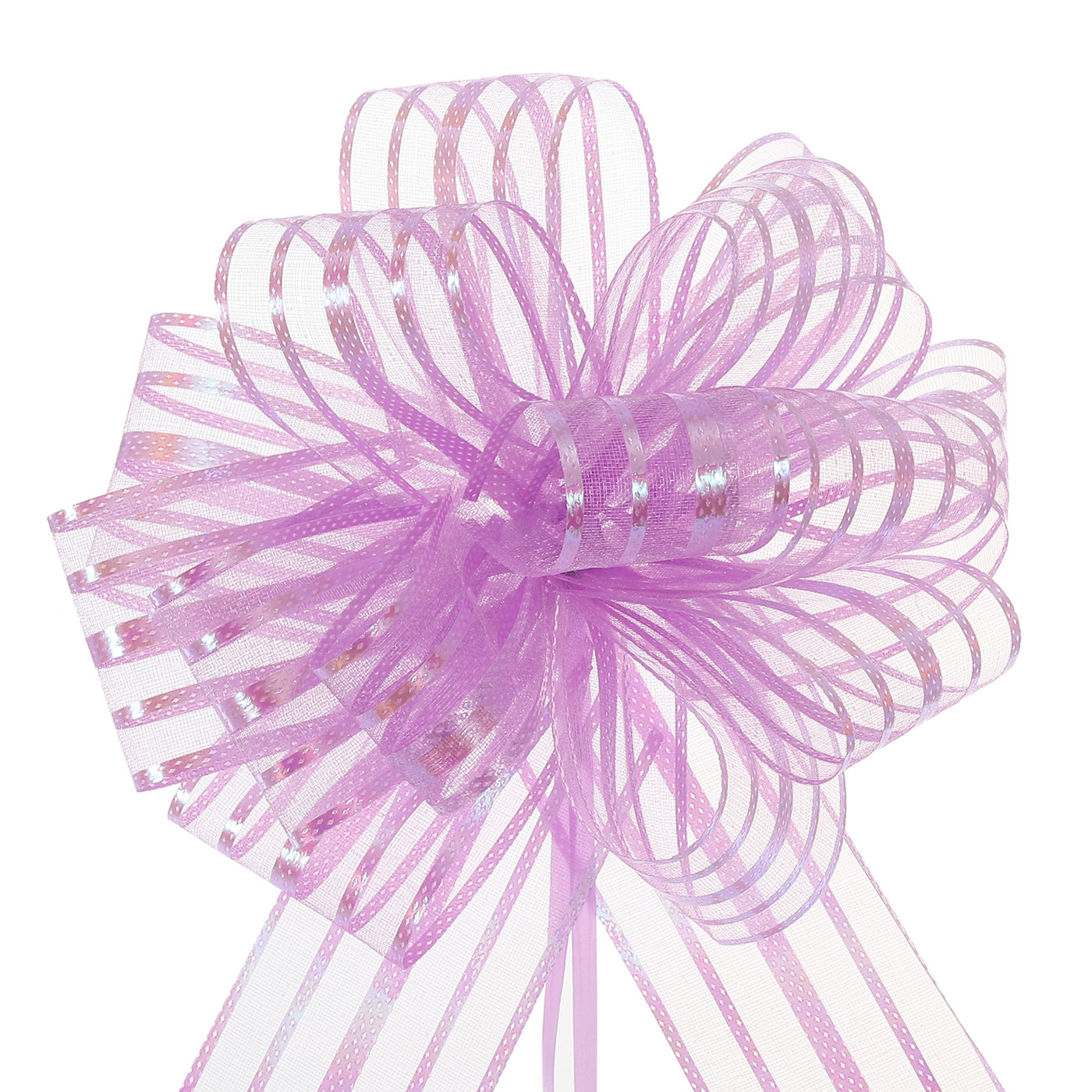 Harfington 5pcs 6 Inch Organza Large Pull Bow Gift Wrapping Bows Ribbon Chiffon Yarn Light Purple for Wedding Baskets Presents Christmas Valentine's Day