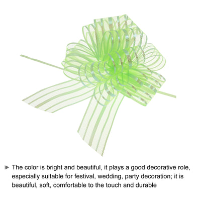 Harfington 15pcs 6 Inch Organza Large Pull Bow Gift Wrapping Bows Ribbon Chiffon Yarn Green for Wedding Baskets Presents Christmas Valentine's Day