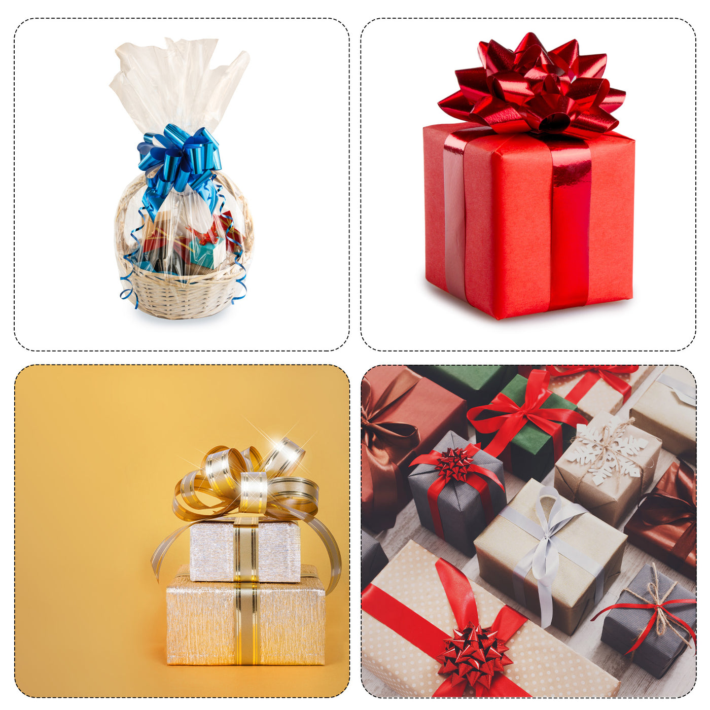 Harfington 5Stk Geschenk Schleife ø 16cm Geschenkband Matt Schleife Riesen Ziehschleife für Verpackung Tüten Zuckertüten Auto zum Basteln Dekorieren Weihnachten Valentinstag, Dunkelgrün