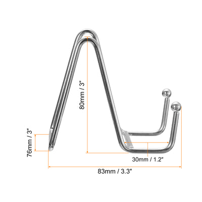 Harfington Uxcell 5Pcs 3Inch Plate Stand for Display Iron Easel Plate Holder for Photo Silver