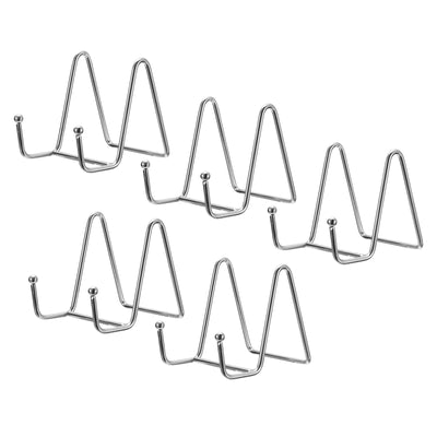 Harfington Uxcell 5Pcs 3Inch Plate Stand for Display Iron Easel Plate Holder for Photo Silver