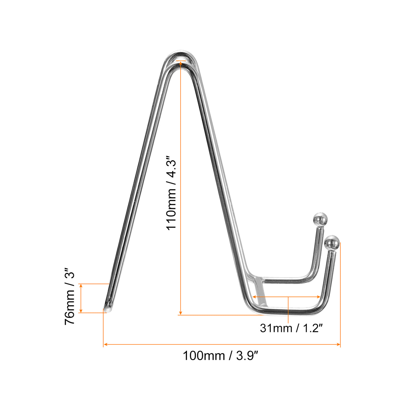 uxcell Uxcell 3Pcs 4.3Inch Plate Stand for Display Iron Easel Plate Holder for Photo Silver