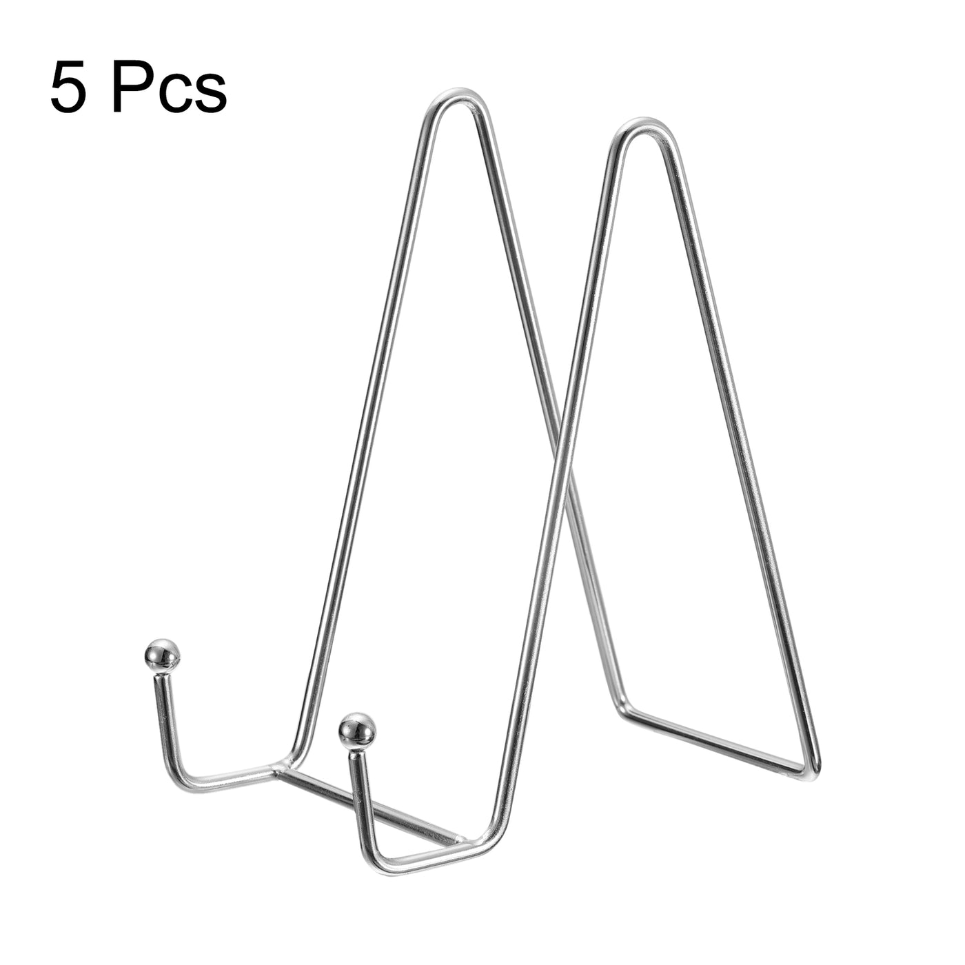 uxcell Uxcell 5Pcs 6Inch Plate Stand for Display Iron Easel Plate Holder for Photo Silver