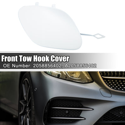 Harfington Front Bumper Tow Hook Cover Car Towing Hook Eye Hole Cover Fit for Mercedes-Benz C-class W205 Facelift AMG Line - Pack of 1 White