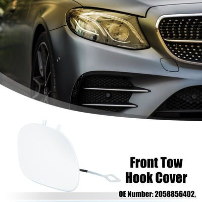 Harfington Front Bumper Tow Hook Cover Car Towing Hook Eye Hole Cover Fit for Mercedes-Benz C-class W205 Facelift AMG Line - Pack of 1 White