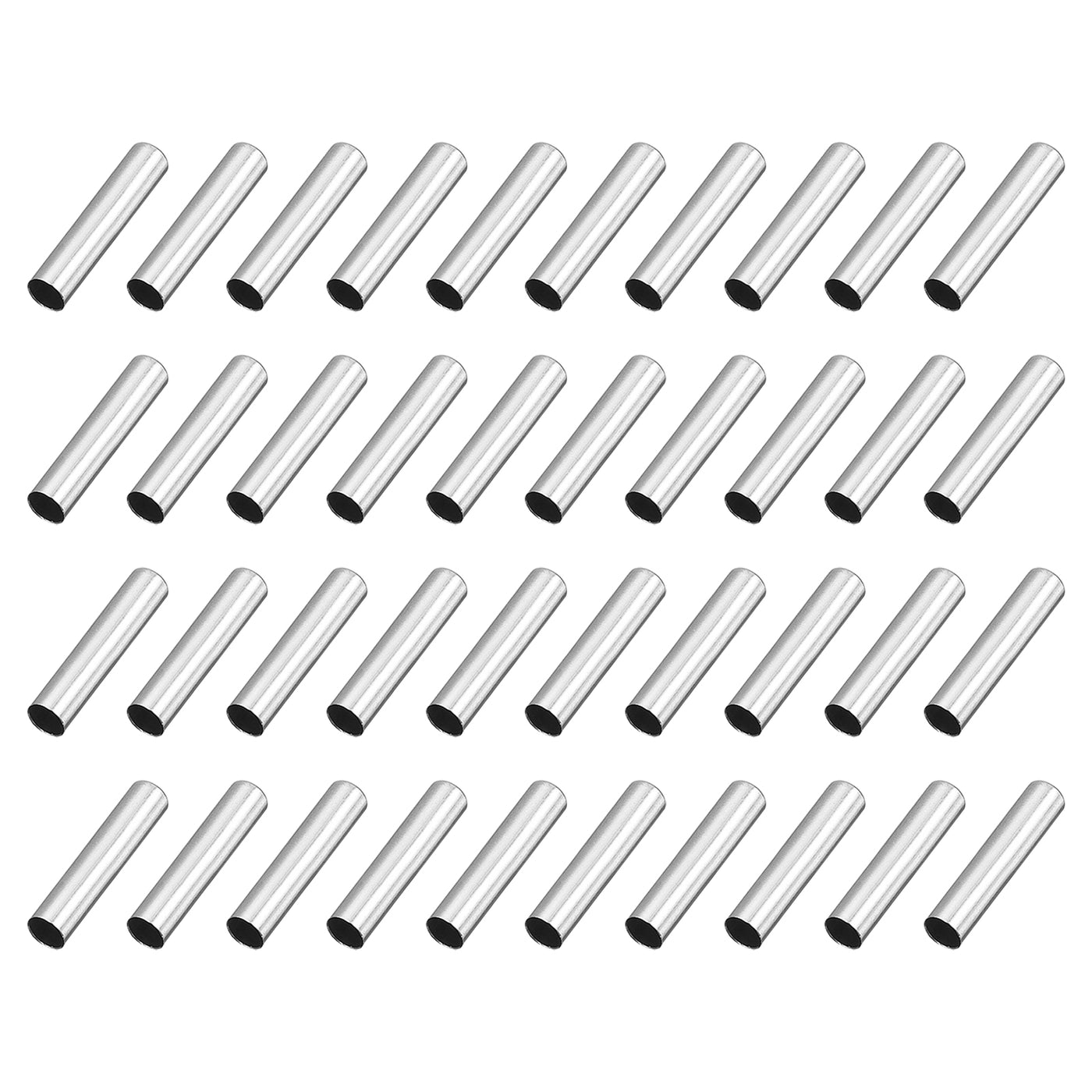 uxcell Uxcell 40Pcs 3.5x18mm Metal Shoelace Tips Column Shoelace Repair Cords End Tips Silver