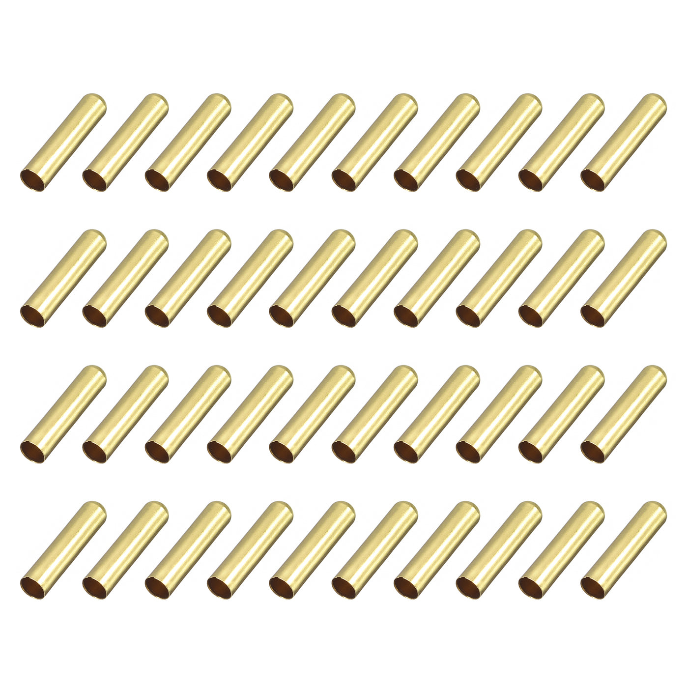 uxcell Uxcell 40Pcs 3.5x18mm Metal Shoelace Tips Column Shoelace Repair Cords End Tips Gold