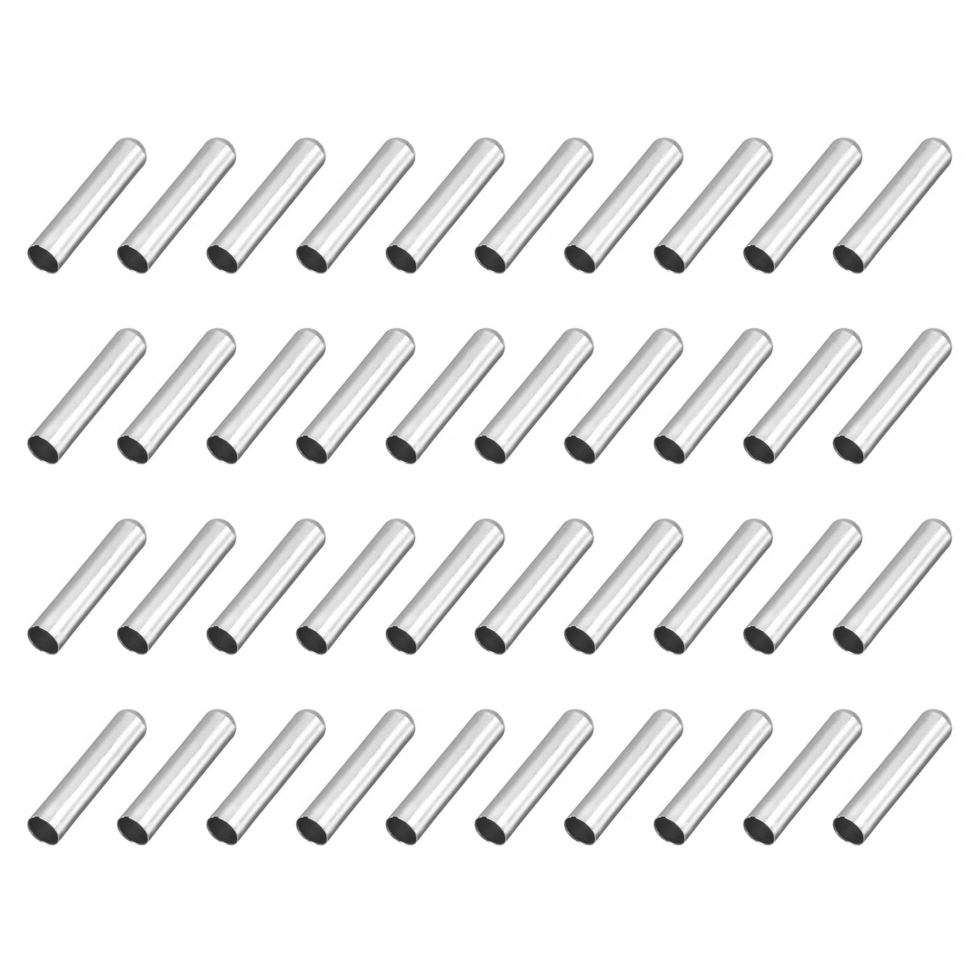 uxcell Uxcell 40Pcs 3.5x20mm Metal Shoelace Tips Column Shoelace Repair Cords End Tips Silver