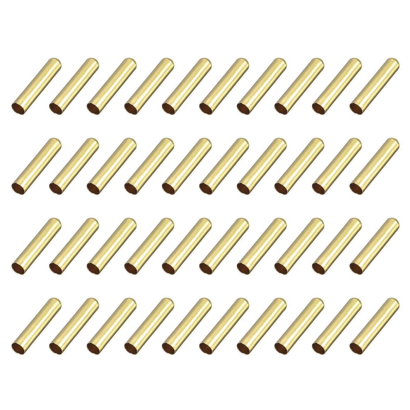 uxcell Uxcell 40Pcs 3.5x20mm Metal Shoelace Tips Column Shoelace Repair Cords End Tips Gold