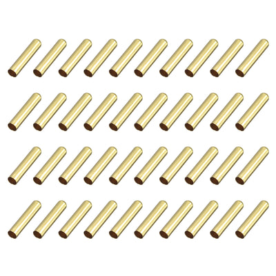 Harfington Uxcell 40Pcs 3.5x20mm Metal Shoelace Tips Column Shoelace Repair Cords End Tips Gold