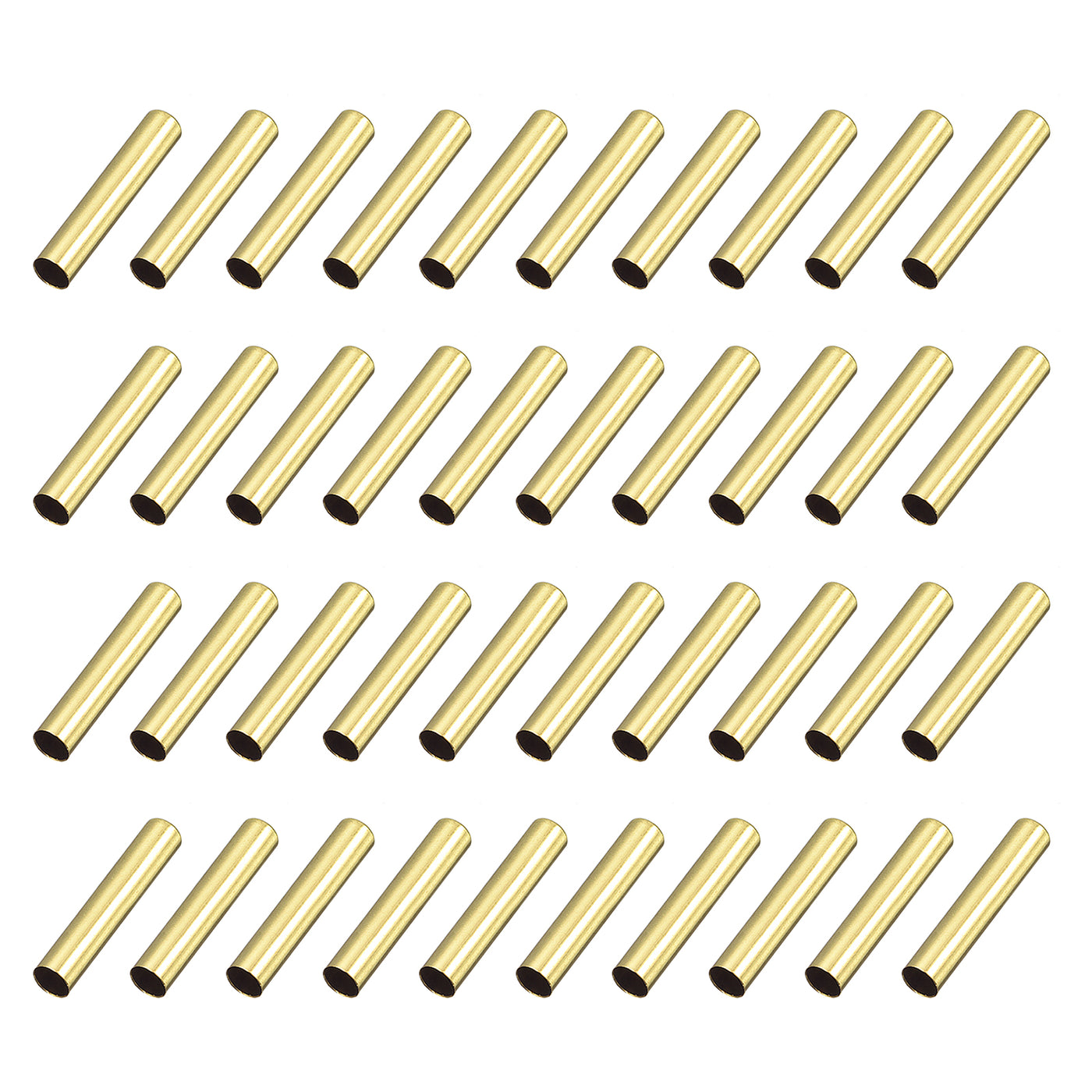 uxcell Uxcell 40Pcs 3.5x22mm Metal Shoelace Tips Column Shoelace Repair Cords End Tips Gold